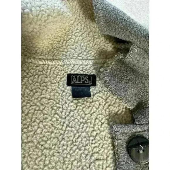 Vintage Alps Gray/Ivory Stitched  Fleece Button Seamed Sleeve Women’s S Jacket - Picture 8 of 10